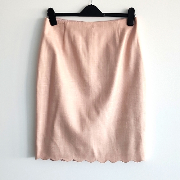 HOBBS London Pencil Skirt with Scalloped Trim Size 8 - Picture 1 of 8